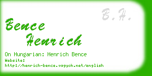 bence henrich business card